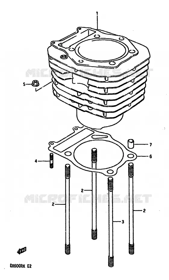 CILINDER Suzuki MOTO 600 DR 1986  DR600RG(E2)