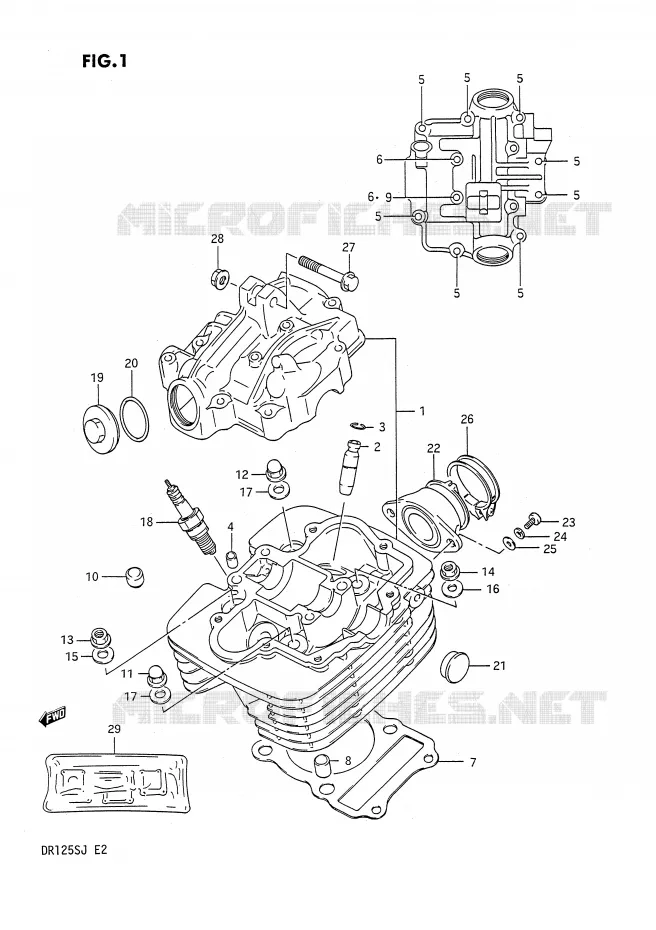 CILINDERKOP Suzuki MOTO 125 DR 1987  DR125SH(E2)