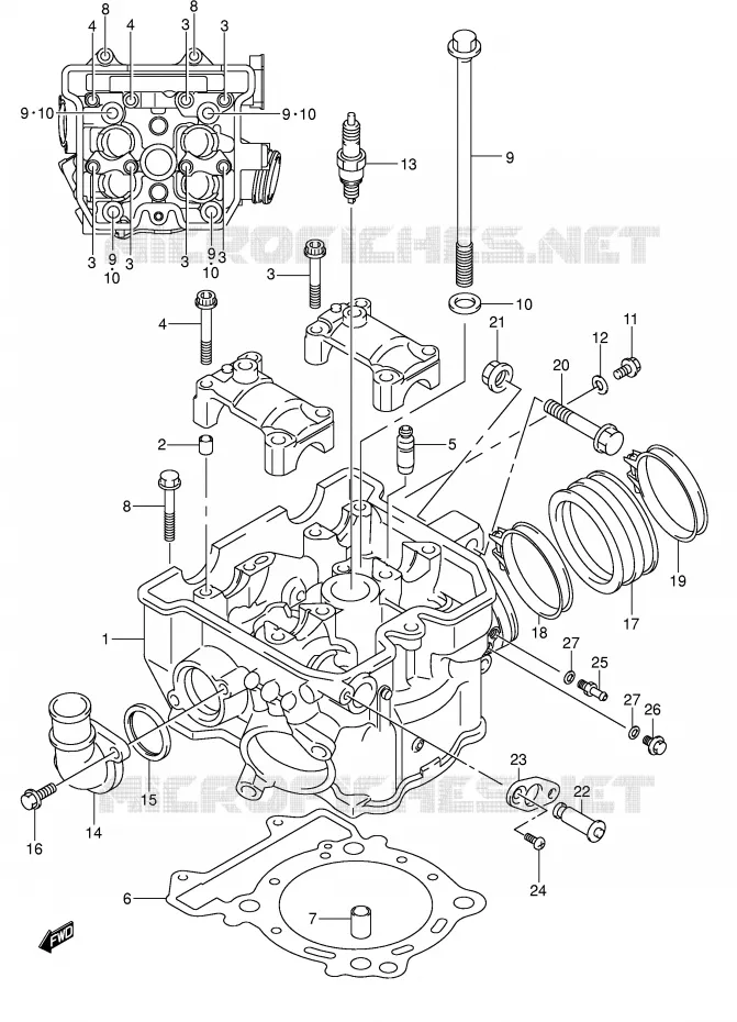 CILINDERKOP Suzuki MOTO 400 DR-Z 2007  DR-Z400EK7(E1)