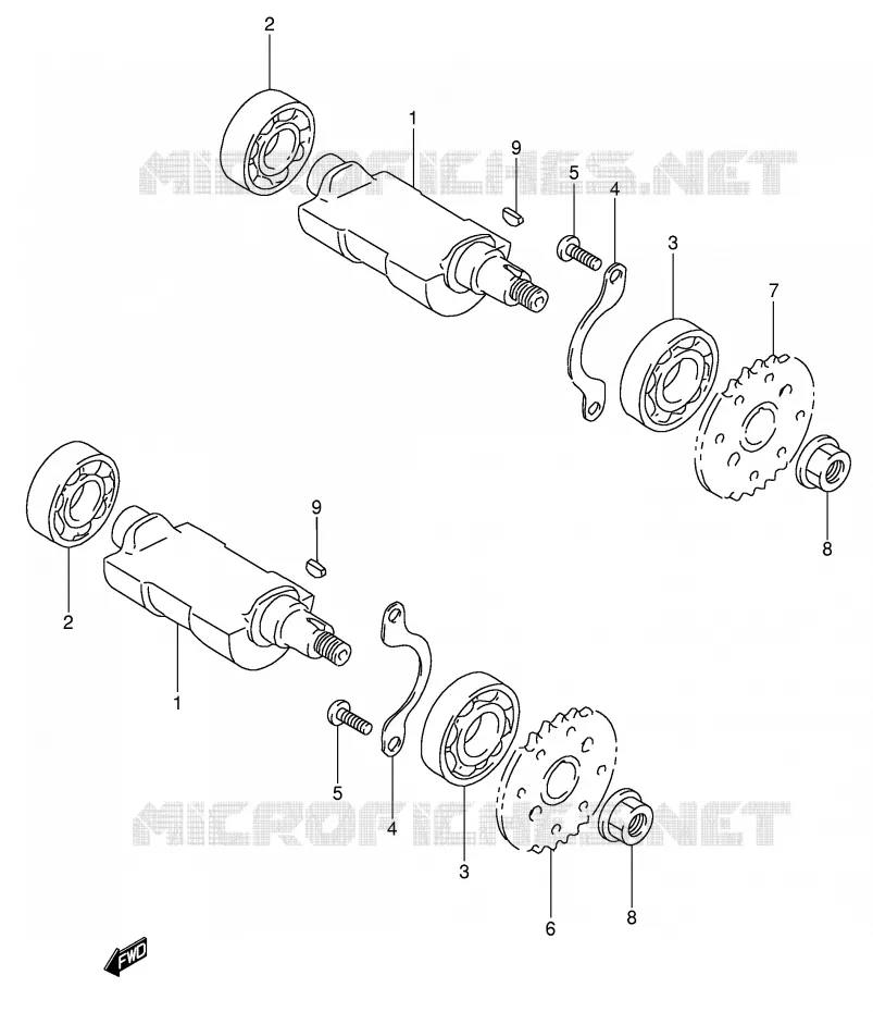 CRANK BALANCER (MODELE M/N) Suzuki MOTO 650 DR 1996  DR650RSEUT(E4)
