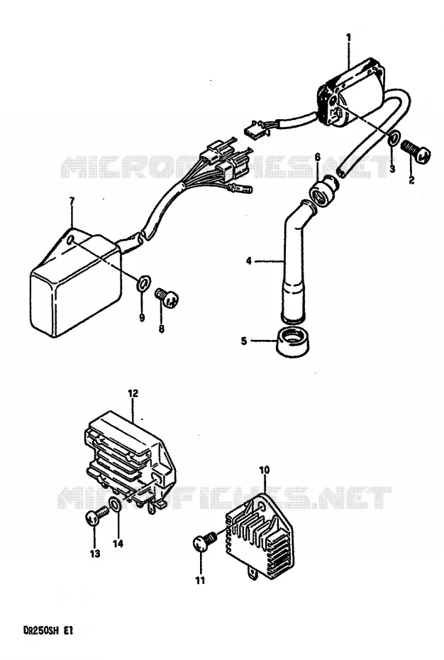 ELEKTRISCH Suzuki MOTO 250 DR 1987  DR250SH(E/F/G/H)
