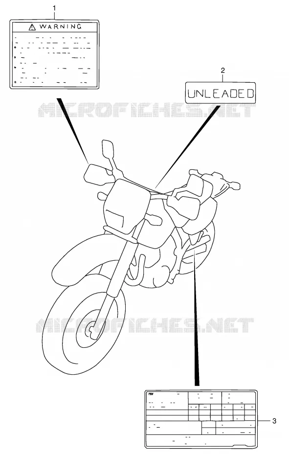 ETIKET (MODELE K4/K5 E24) Suzuki MOTO 650 DR 2002  DR650SEK2(E4)