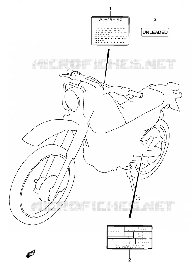 ETIKET (MODELE X/Y) Suzuki MOTO 125 DR 1999  DR125SEUX(E4)