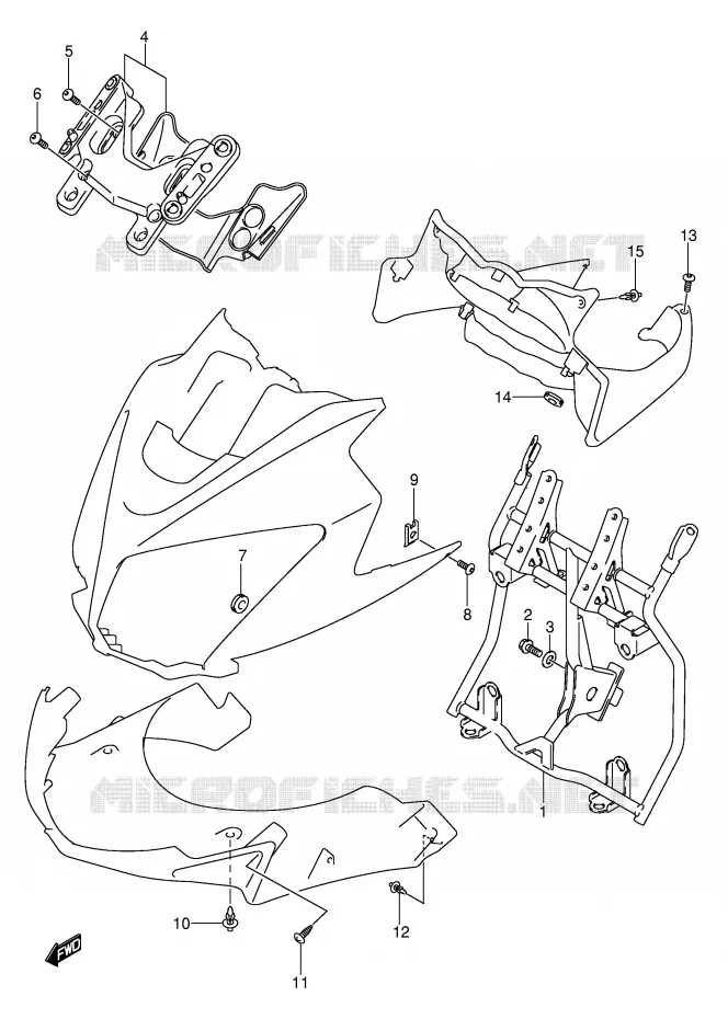 FAIRING INSTALLATIEDELEN (MODELE K4/K5/K6) Suzuki MOTO 1000 V-STROM 2004  DL1000K4(E2)