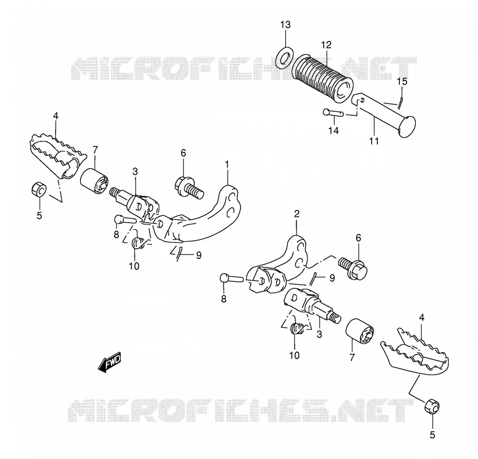 FOOTREST (MODEL K1 E24/MODEL K2 E6,P9/MODEL K3/K4/K5 E6) Suzuki MOTO 200 DR 2004  DR200SEK4(E24)