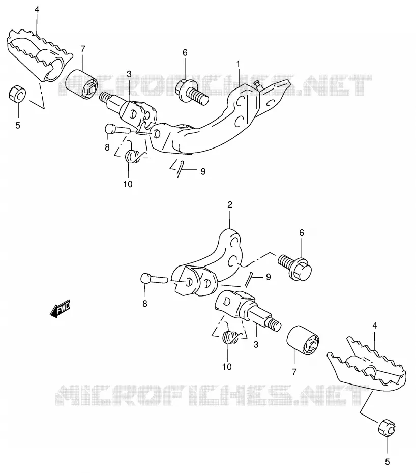 FOOTREST (MODELE K2/K3/K4/K5 E24) Suzuki MOTO 200 DR 2004  DR200SEK4(E24)