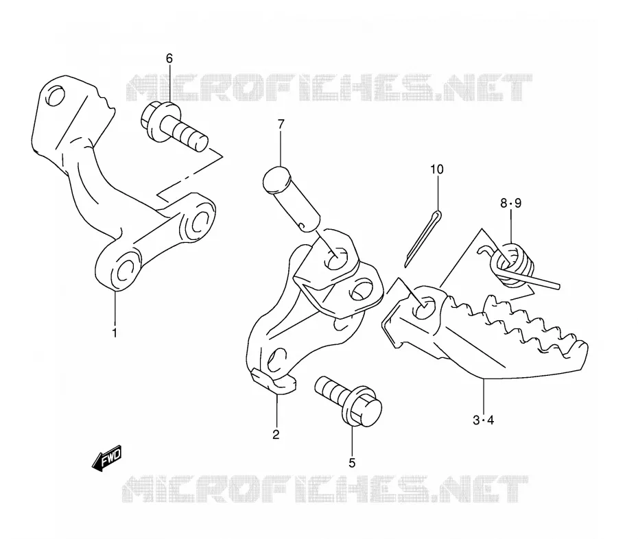 FOOTREST Suzuki MOTO 350 DR 1990  DR350L(E3)