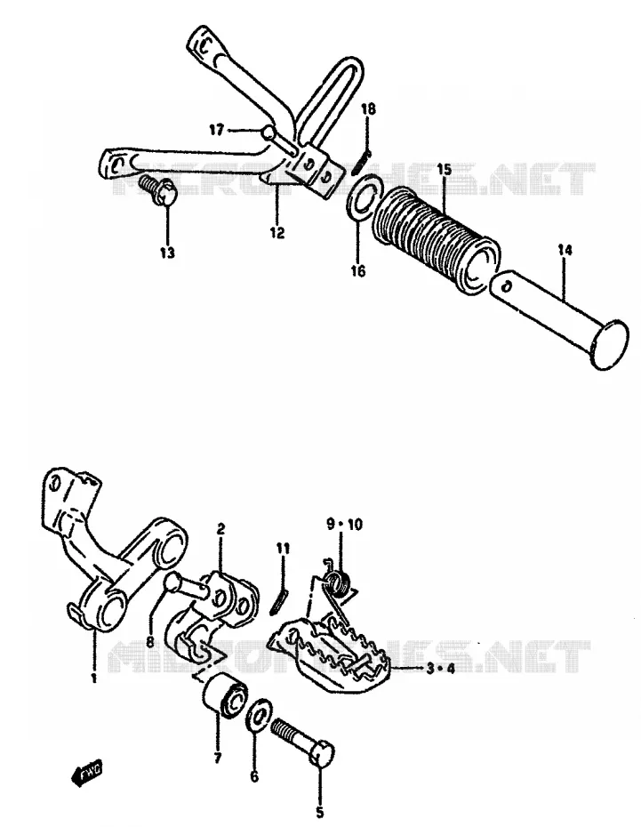 FOOTREST Suzuki MOTO 350 DR 1993  DR350SP(L/M/N/P/R)