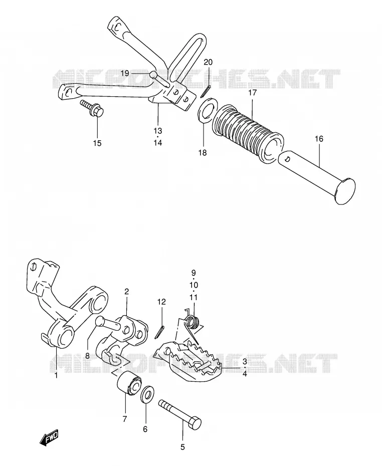 FOOTREST Suzuki MOTO 350 DR 1995  DR350SES(E2)