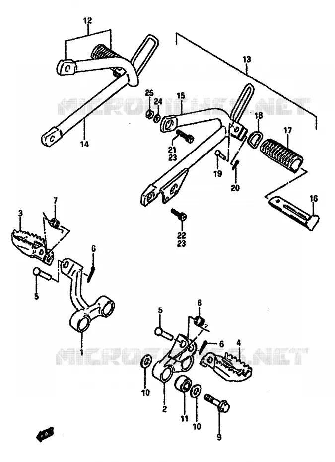 FOOTREST Suzuki MOTO 600 DR 1985  DR600SF(E2)