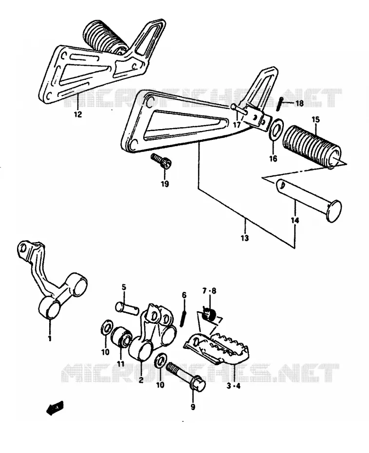 FOOTREST Suzuki MOTO 650 DR 1991  DR650RSUM(L/M)