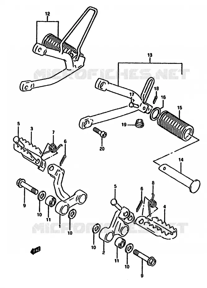 FOOTREST Suzuki MOTO 650 DR 1993  DR650RP(N/P/R)