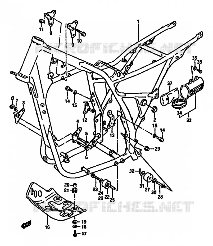 FRAME (MODELE J/K) Suzuki MOTO 600 DR 1989  DR600SUK(E2)
