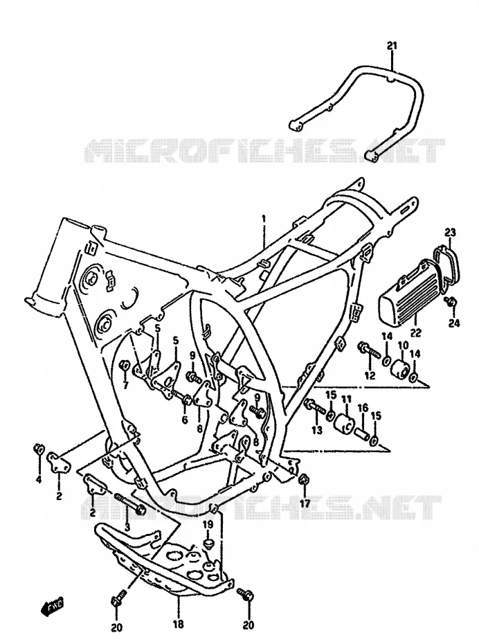 FRAME (MODELE L) Suzuki MOTO 350 DR 1993  DR350SUP(L/M/N/P/R)