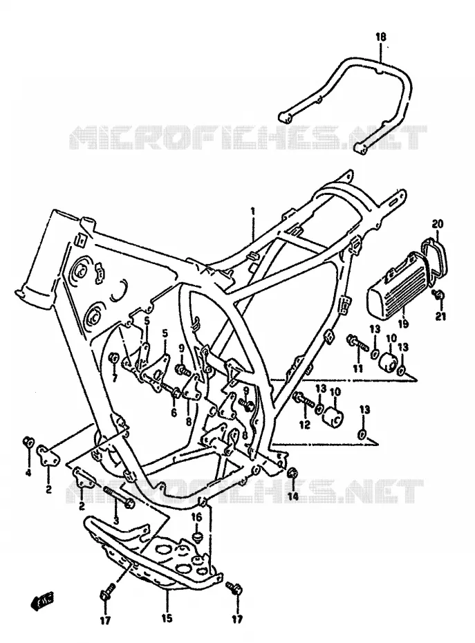 FRAME (MODELE M/N/P) Suzuki MOTO 350 DR 1992  DR350SHN(L/M/N/P/R)