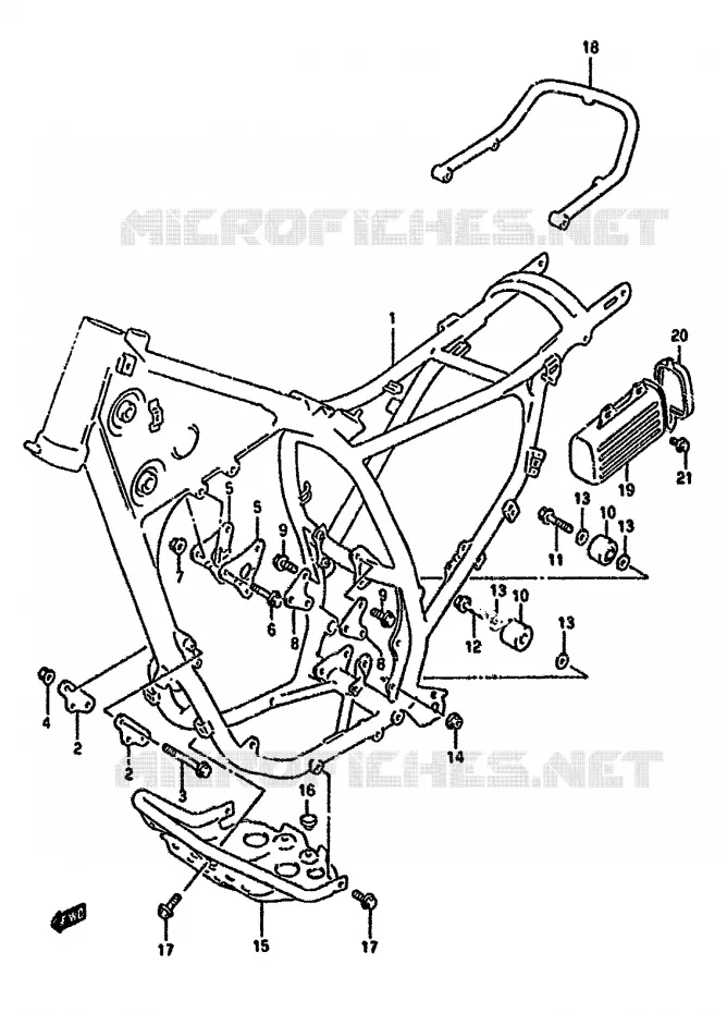 FRAME (MODELE R) Suzuki MOTO 350 DR 1993  DR350SHP(L/M/N/P/R)