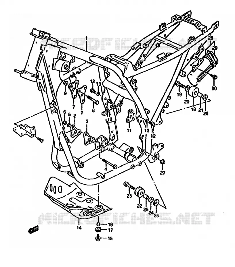 FRAME Suzuki MOTO 650 DR 1992  DR650RUN(N/P/R)