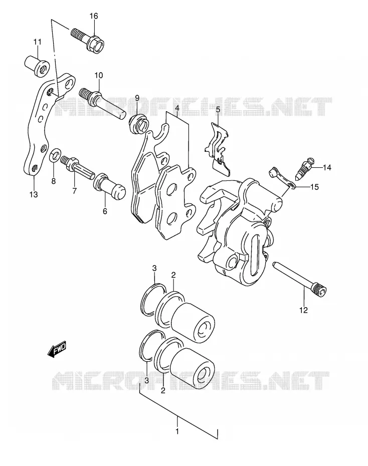 FRONT CALIPER (MODELE L/M) Suzuki MOTO 350 DR 1993  DR350P(E3)