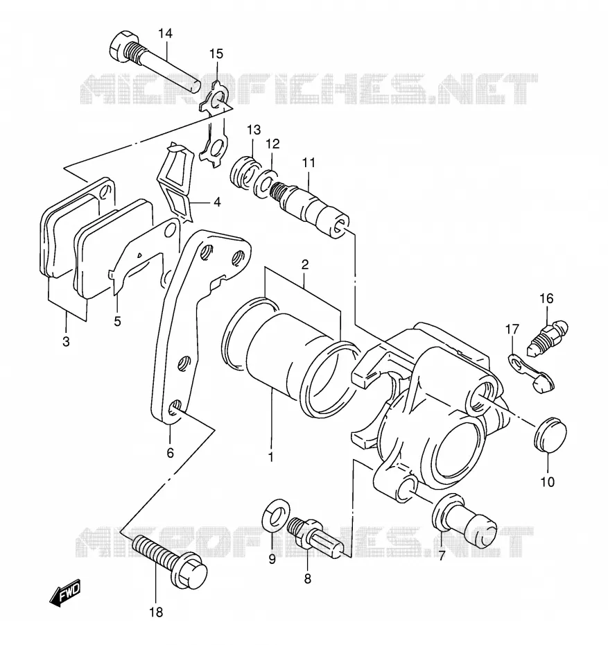 FRONT CALIPER Suzuki MOTO 200 DR 1995  DR200SES(E24)