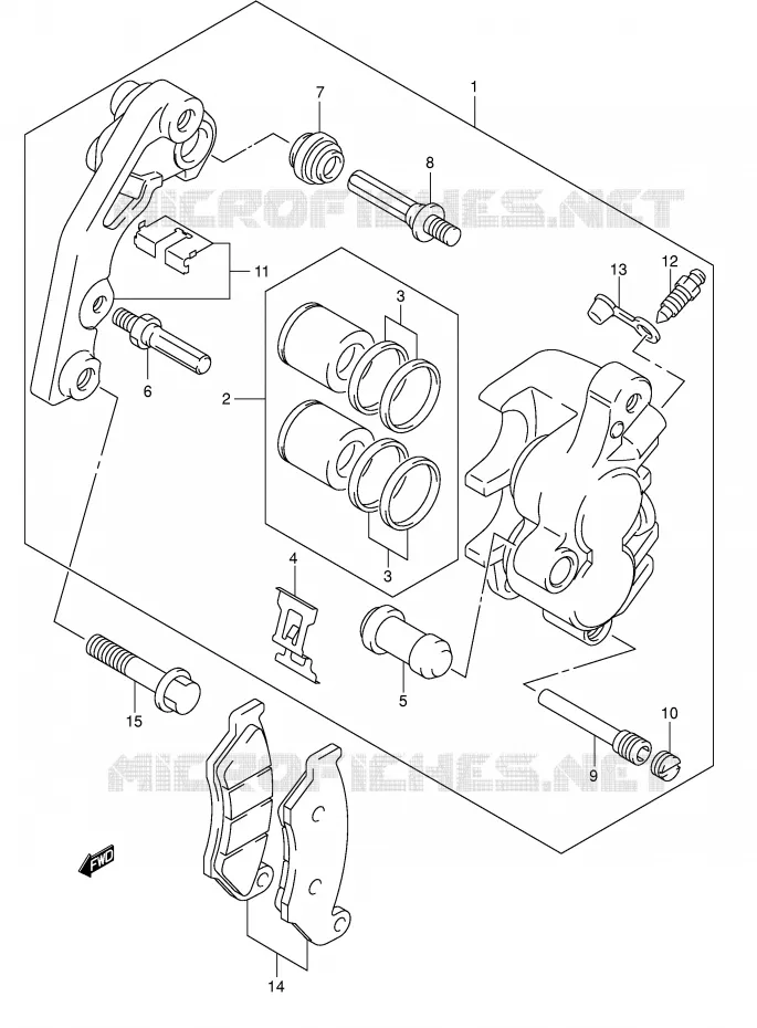 FRONT CALIPER Suzuki MOTO 400 DR-Z 2007  DR-Z400EK7(E1)
