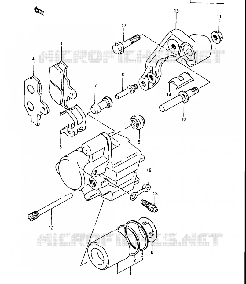 FRONT CALIPER Suzuki MOTO 500 DR 1987  DR500H(G/H/J)