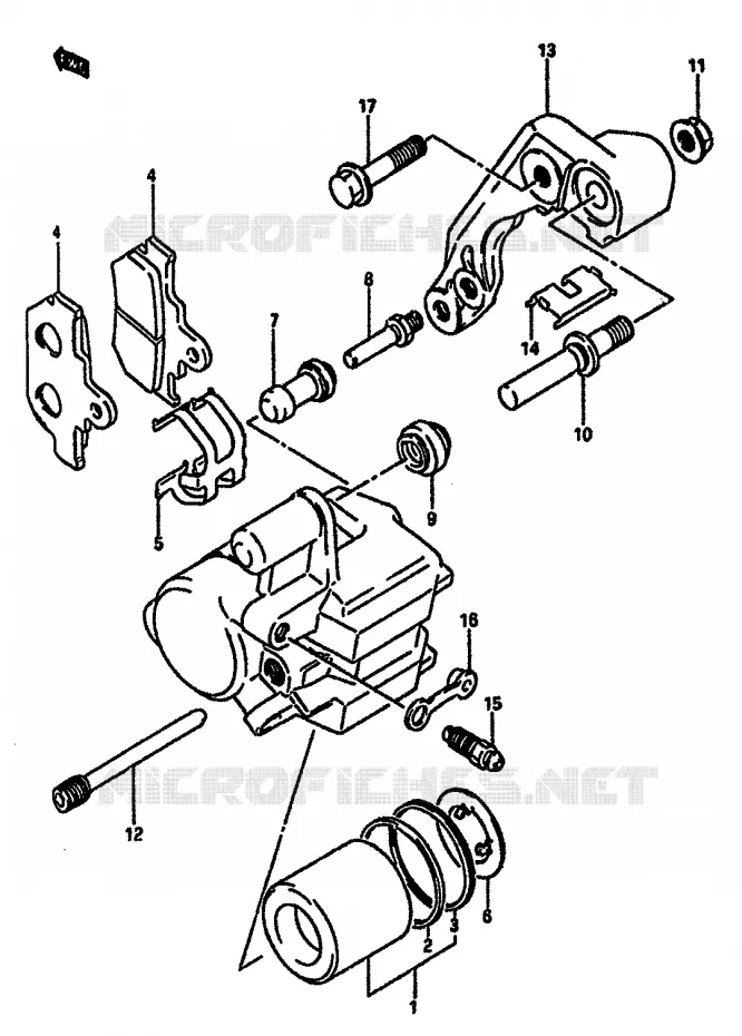 FRONT CALIPER Suzuki MOTO 600 DR 1986  DR600SUG(E2)