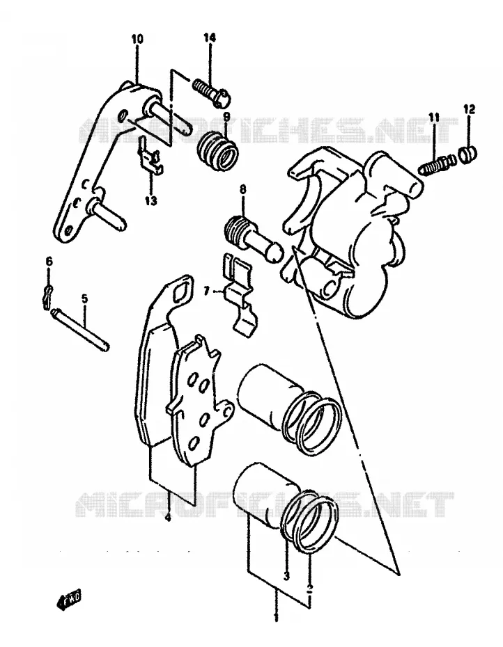 FRONT CALIPER Suzuki MOTO 650 DR 1993  DR650RUP(N/P/R)
