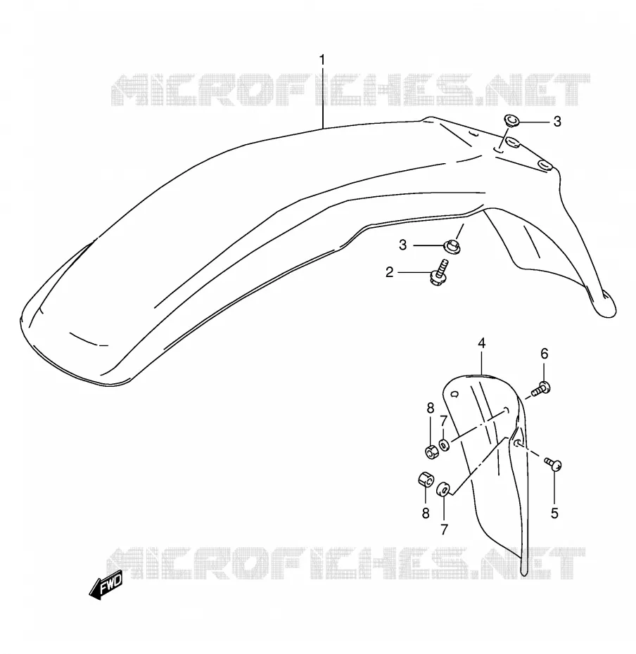 FRONT FENDER (MODELE X/Y) Suzuki MOTO 125 DR 2000  DR125SEY(E4)