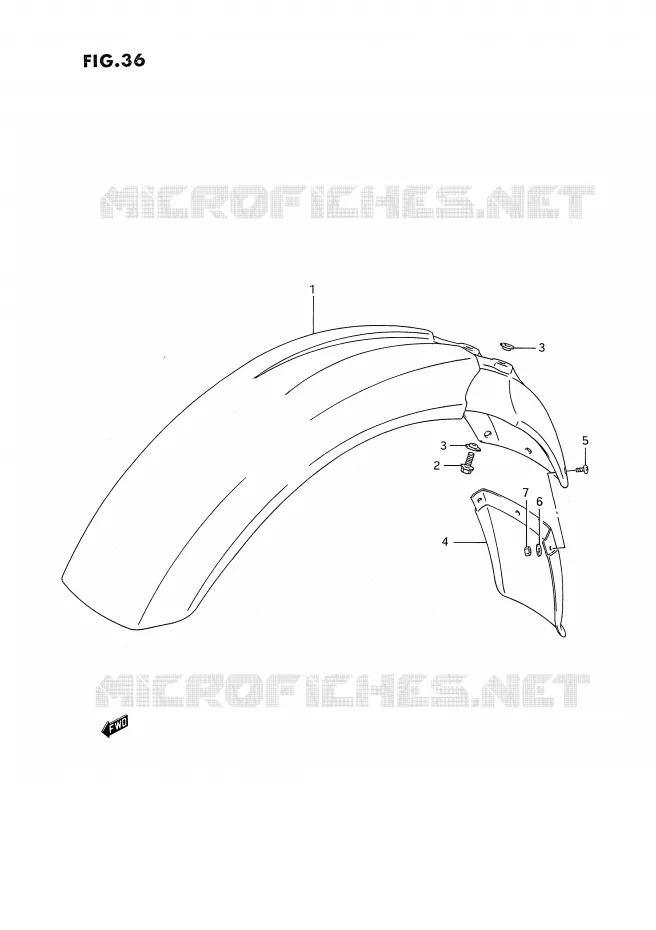 FRONT FENDER Suzuki MOTO 350 DR 1993  DR350SP/SHP(E2)