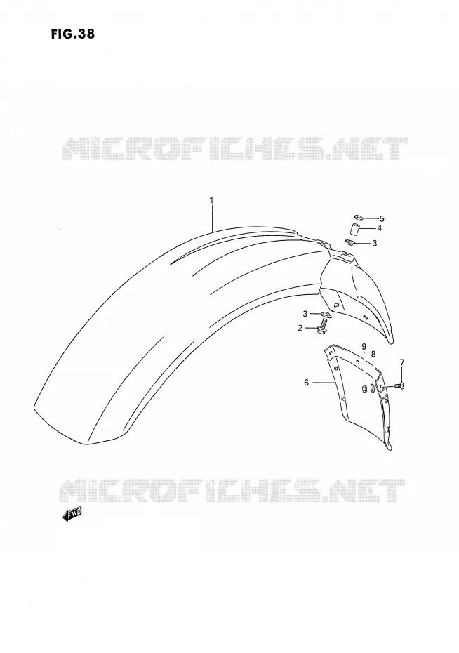FRONT FENDER Suzuki MOTO 650 DR 1994  DR650RUR(E4)