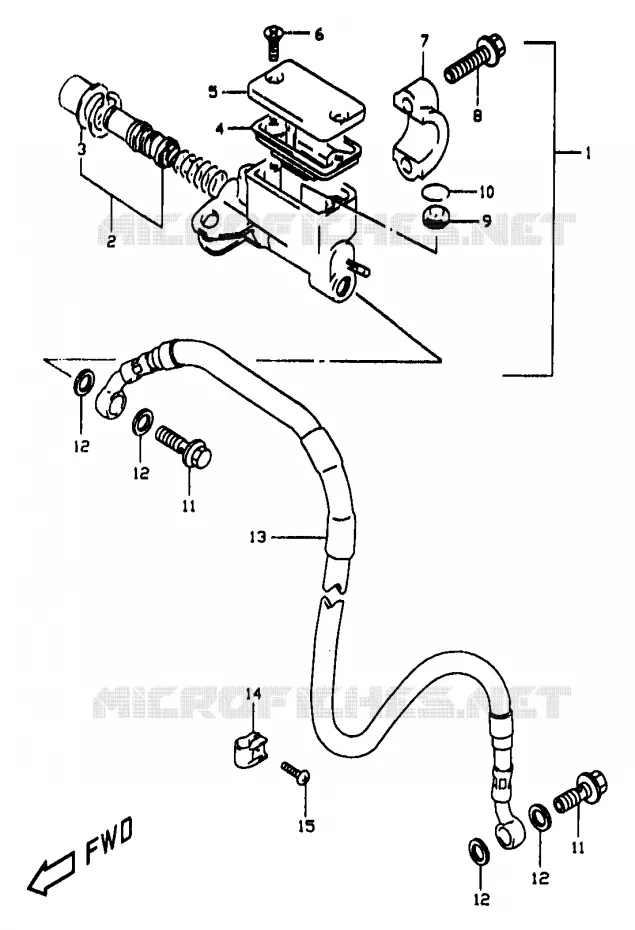 FRONT HOOFDREMCILINDER (E24) Suzuki MOTO 350 DR 1998  DR350W(V/W/X)