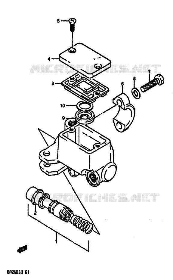 FRONT HOOFDREMCILINDER (MODELE F/G/H) Suzuki MOTO 250 DR 1984  DR250SE(E/F/G/H)