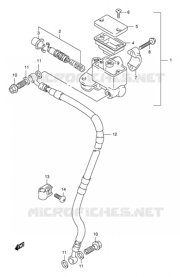 FRONT HOOFDREMCILINDER Suzuki MOTO 125 DR 1998  DR125SEW/SEUW(E4)