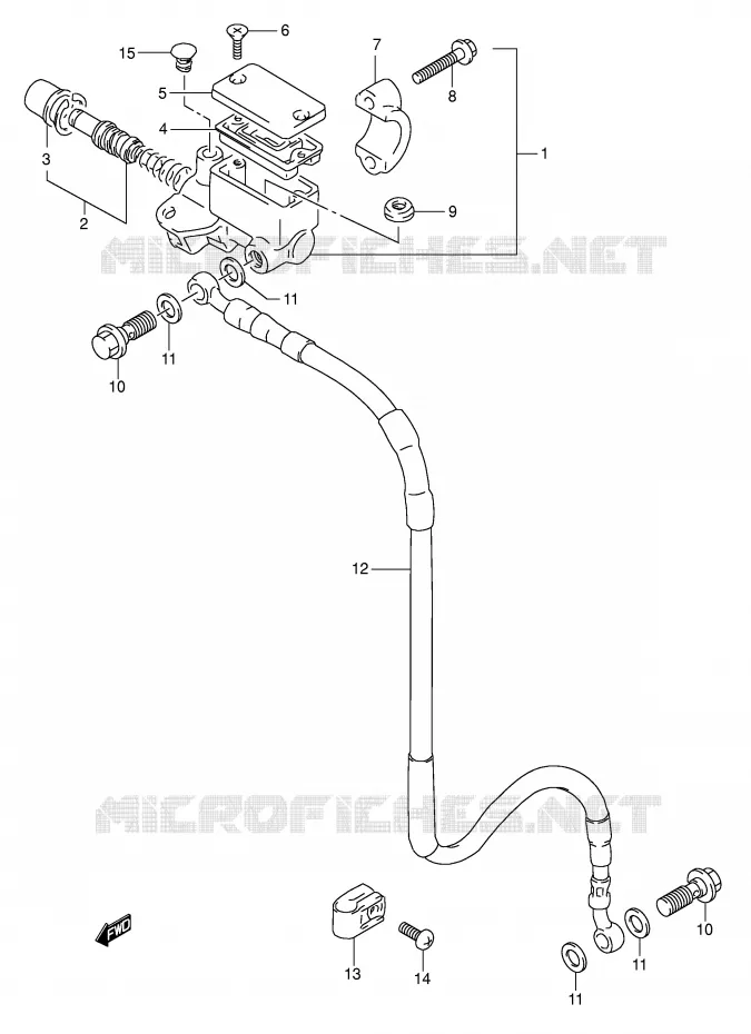 FRONT HOOFDREMCILINDER Suzuki MOTO 350 DR 1990  DR350L(E1)