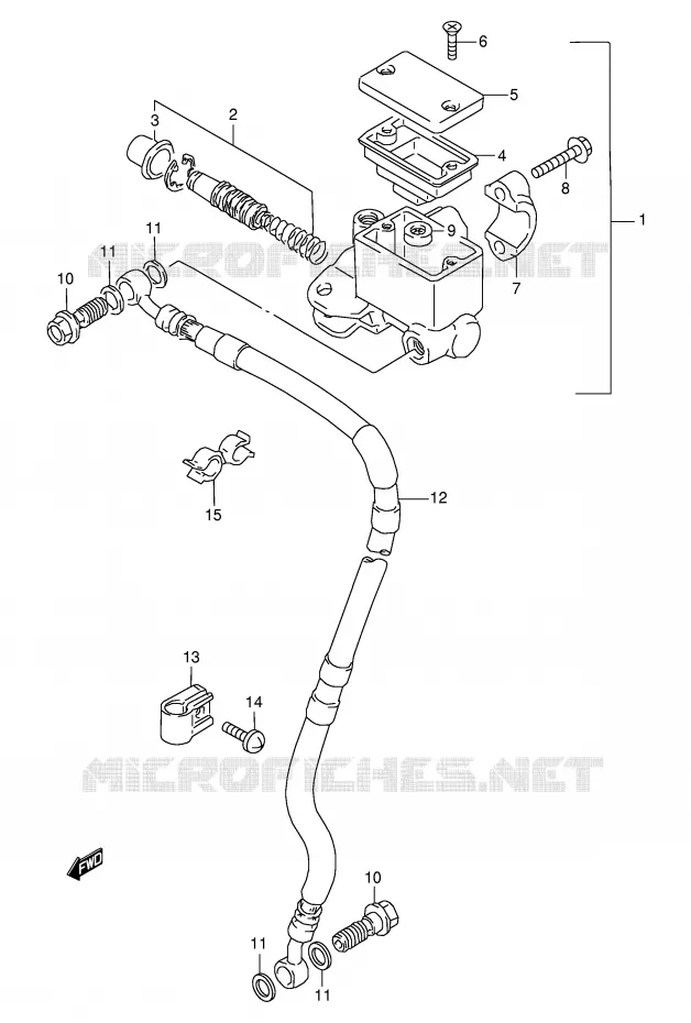 FRONT HOOFDREMCILINDER Suzuki MOTO 350 DR 1995  DR350SES(E2)