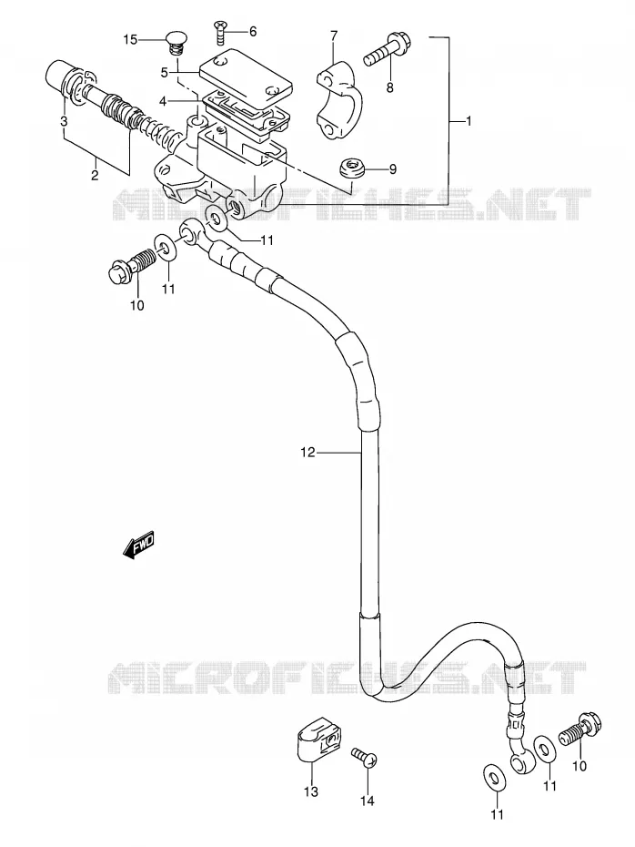 FRONT HOOFDREMCILINDER Suzuki MOTO 350 DR 1996  DR350T(E3)