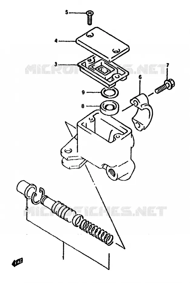 FRONT HOOFDREMCILINDER Suzuki MOTO 650 DR 1994  DR650RR(N/P/R)
