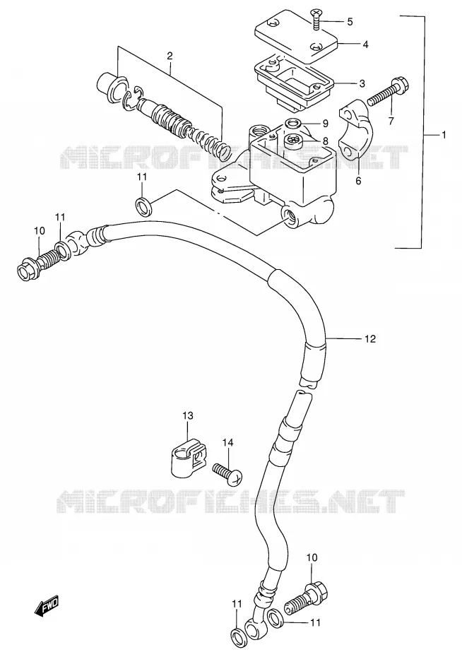 FRONT HOOFDREMCILINDER Suzuki MOTO 650 DR 1998  DR650SEUW(E4)