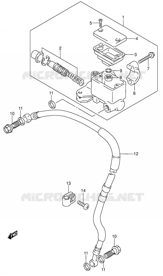 FRONT HOOFDREMCILINDER Suzuki MOTO 650 DR 2002  DR650SEK2(E4)