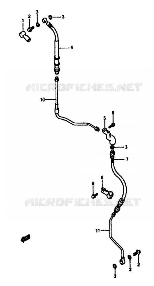FRONT REMSLANG Suzuki MOTO 600 DR 1986  DR600SUG(E2)