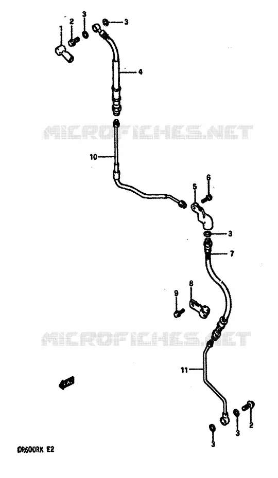 FRONT REMSLANG Suzuki MOTO 600 DR 1987  DR600RUH(E2)