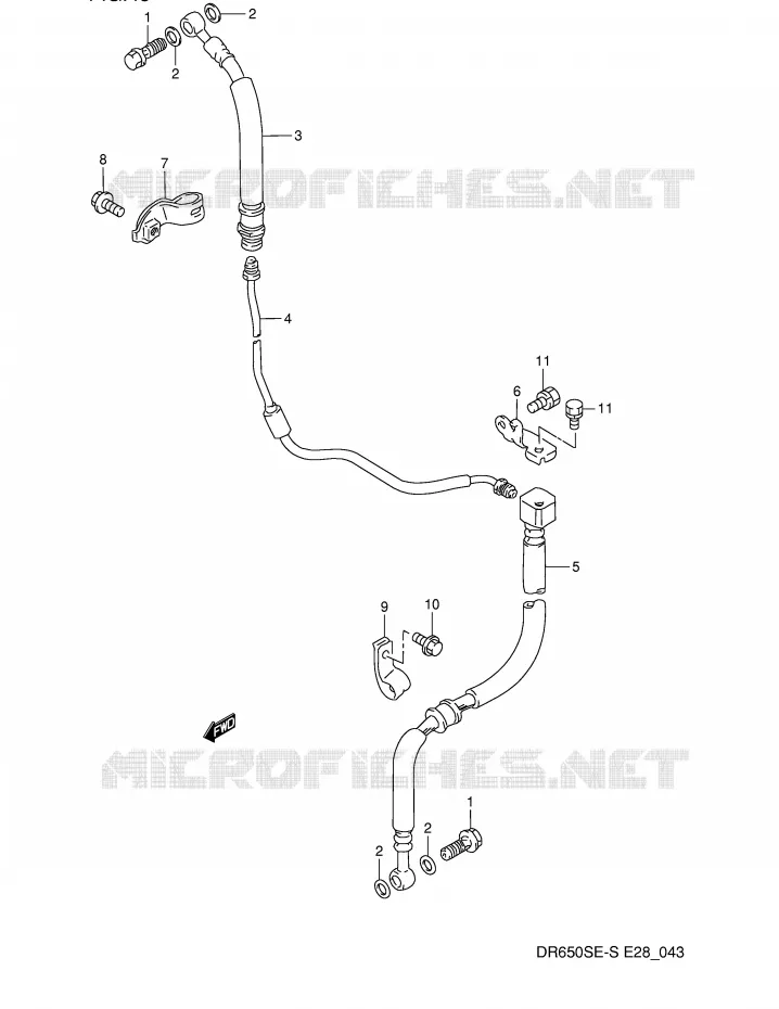 FRONT REMSLANG Suzuki MOTO 650 DR 1995  DR650SES(E28)