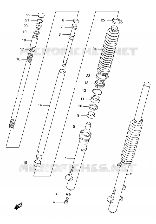 FRONT SCHOKDEMPER Suzuki MOTO 125 DR 1998  DR125SEUW(E4)