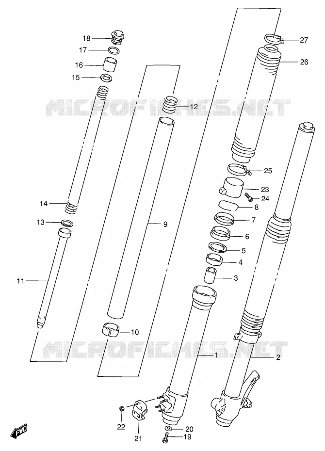FRONT SCHOKDEMPER Suzuki MOTO 650 DR 1997  DR650SEV(E4)