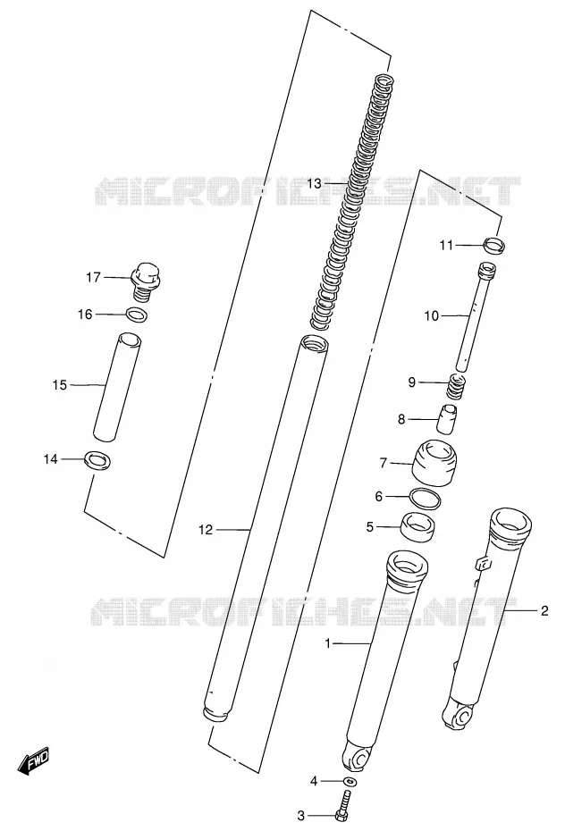 FRONT SCHOKDEMPER Suzuki MOTO 80 DS 1997  DS80V(E3/E28)