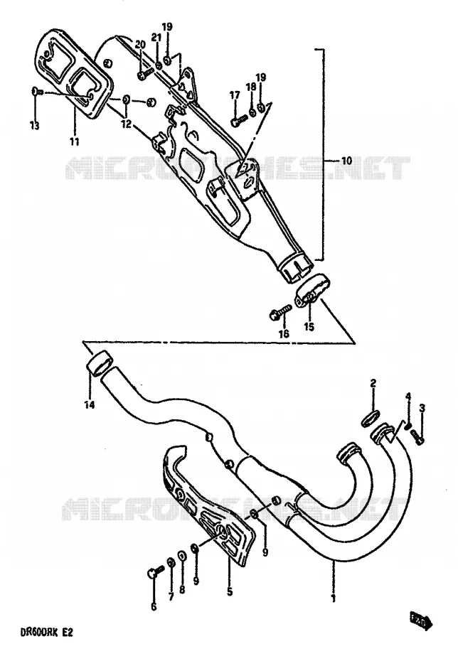 GELUIDDEMPER (MODELE K) Suzuki MOTO 600 DR 1987  DR600RUH(E2)