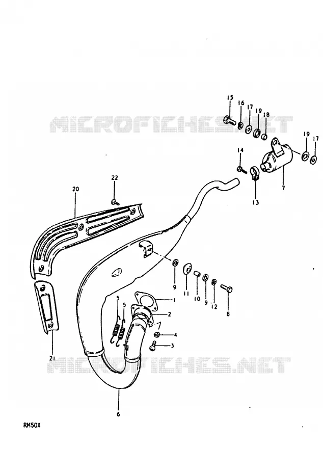 GELUIDDEMPER (RM50N, RM50T, RM50X) Suzuki MOTO 50 RM 1980  RM50T(C/N/T/X)