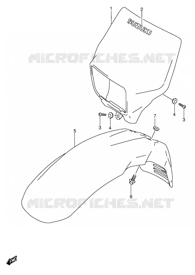 HEADLIGHT BOWL (MODELE K1) Suzuki MOTO 650 DR 2005  DR650SEK5(E3/E28)