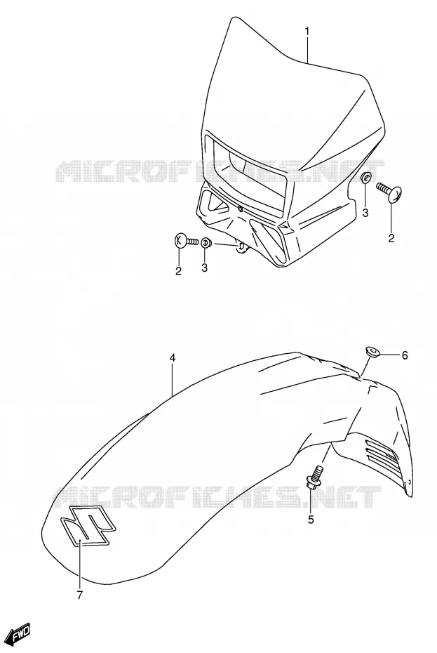 HEADLIGHT BOWL (MODELE K5 E24) Suzuki MOTO 650 DR 2003  DR650SEK3(E4)