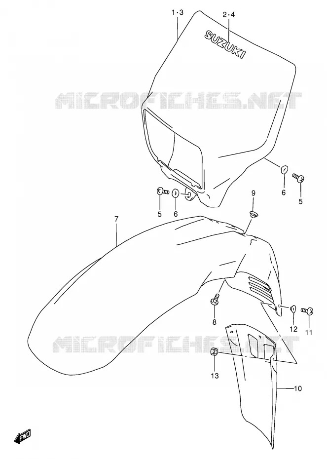 HEADLIGHT BOWL Suzuki MOTO 650 DR 1997  DR650SEUV(E4)